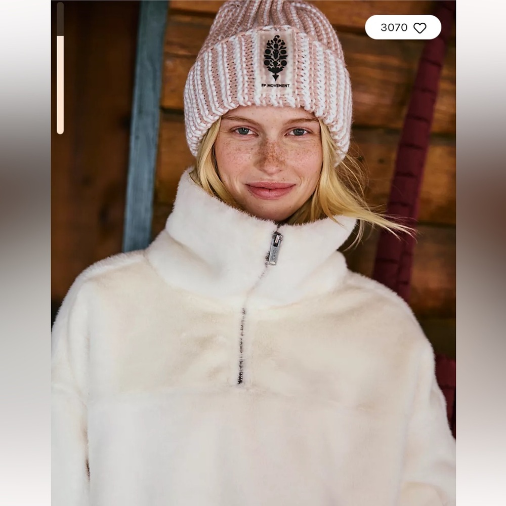 AMAZING DEAL!!🔥🔥🔥Free People Alpine Faux Fur Half Zip.Worn 1 time! Noflaws! - Picture 3 of 5